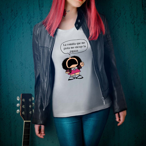 Imagen 4 de 5 de Remera Mafalda Texto Modal Cal Premium Hombre Mujer Niños