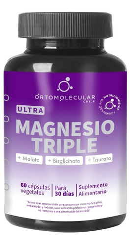 Ultra Magnesio Triple - 60 Cáps - Ortomolecular Chile