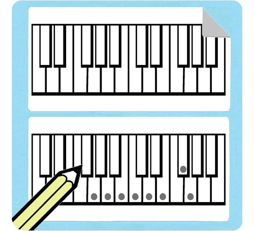 Calcomanías Grandes De Diagrama De Piano/teclado (50 Calcoma