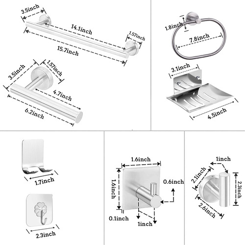 Set De Accesorios De Baño Toalleros Acero Inoxidable 12pcs