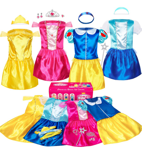 Soliehoo Traje De Vestir De Princesa Para Niñas, Juego De .