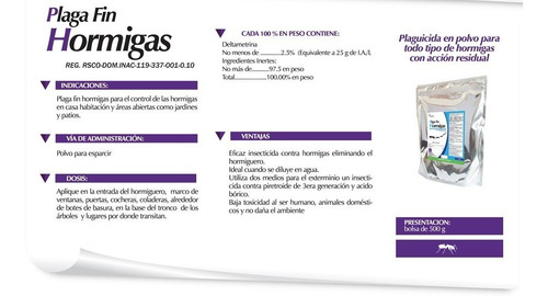 Plaga Fin 500gr Deltamectrina Polvo Veneno Para Hormigas