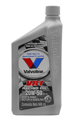 Aceite Motor Valvoline Vr1 Racing 20w50 Multigrado 946 Ml