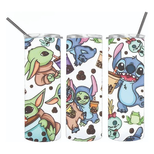 Stitch And Yoda Coffee Termo Acero Inoxidable 20oz (#47)