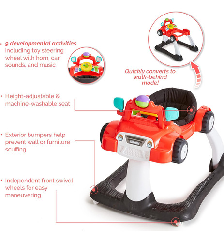Kolcraft 4x4-2-en-1 Actividad Infantil Y Bebé Push Walker Di