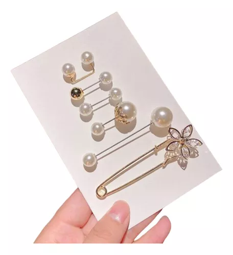 Kit Broche Multiuso 6 Peças Ajuste Roupa Botton Pin