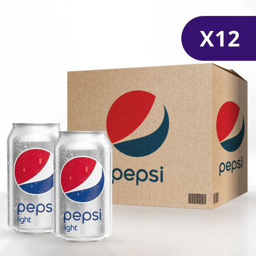 Imagen 1 de 1 de Refresco Pepsi Light De Lata De 355ml - 12 Unidades