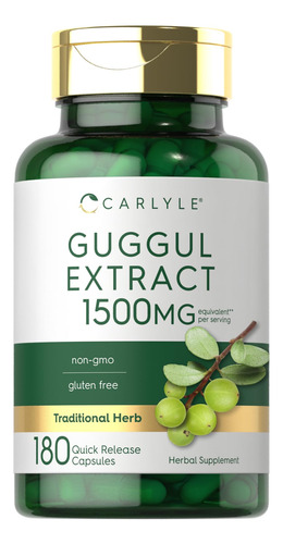 Suplemento De Extrato De Carlyle Guggul 1500 Mg 180 Cápsulas