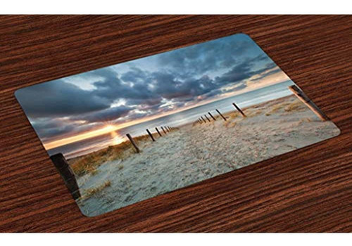 Lunarable Beach Place Mats Conjunto De 4 Paseos Por El Mar H