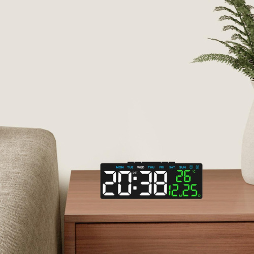 Reloj Despertador Digital Multiusos Concha Negra Tiempo