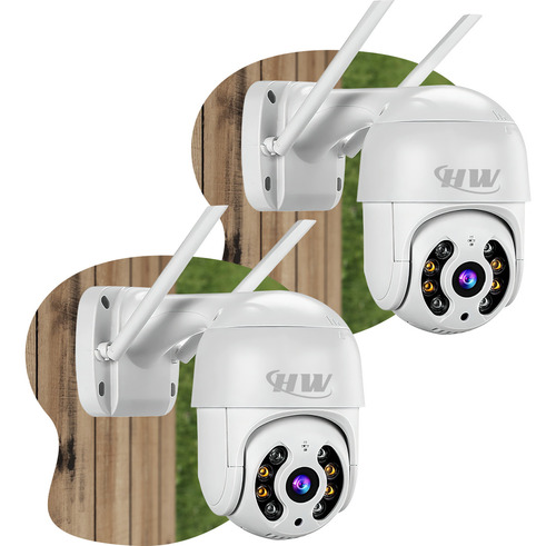 Kit 2câmera Wifi Ip Icsee Prova D&amp;quotágua Infravermelho Externa - HW