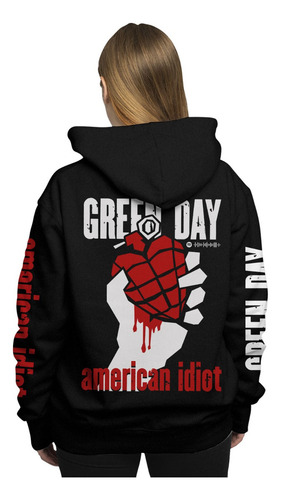 Poleron Oversize Green Day 1251 American Idiot M Negro Estampado Localizado