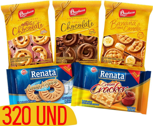 Kit Biscoito Em Sache Sabores Sortidos Bauducco Renata - 320