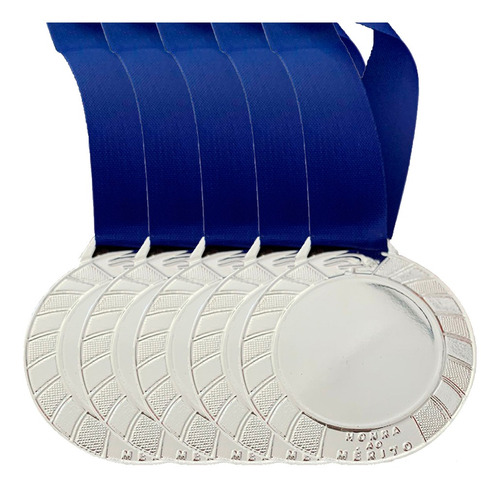 Kit 5 Medalhas Personalizáveis Centro Liso Ouro Prata Bronze