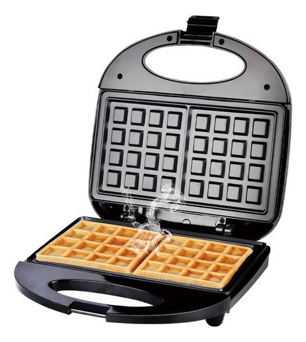 Waflera Electrica Doble Wafles Cuadrados Antiadherente 750w Color Negro