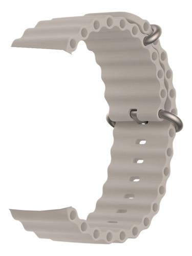 Pulseira De Silicone Oceano Compatível Com Applewatch 8 9 Se Cor Branco Antigo