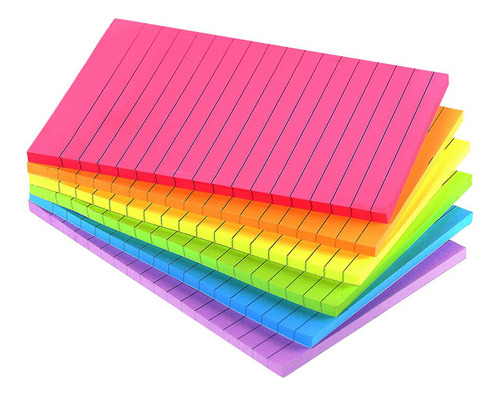 Notas Adhesivas Rayadas 10x15cm,6 Blocks Pastel Tipo Post-it
