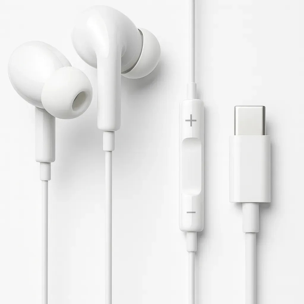 Fones De Ouvido Usb-c Tipo C Intra Auricular Com Microfone Borracha De Silicone Para Isolamento De Ruído Som Estéreo Alta Qualidade Compatível Com iPhone 15 16 17 Android Xiaomi Premium Eletrick Teck