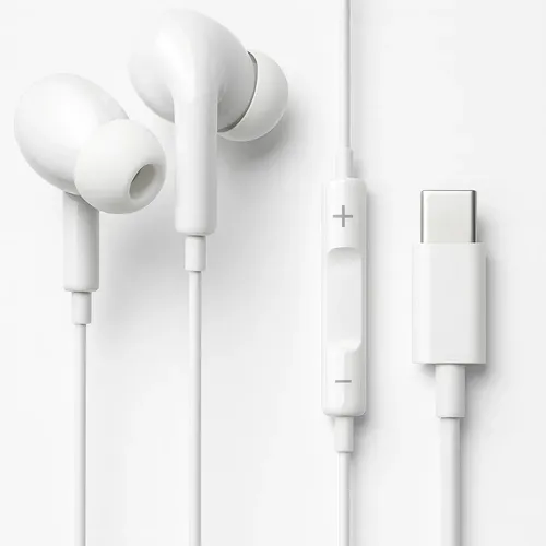 Fones De Ouvido Usb-c Tipo C Intra Auricular Com Microfone Borracha De Silicone Para Isolamento De Ruído Som Estéreo Alta Qualidade Compatível Com iPhone 15 16 17 Android Xiaomi Pr