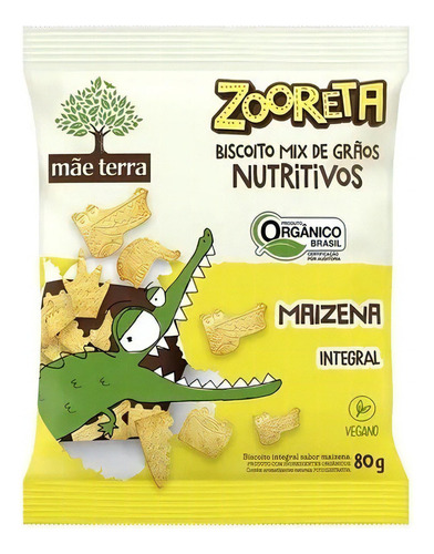 Biscoito Maizena Integral Orgânico Mãe Terra Zooreta 80g