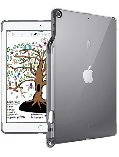 Funda Dura Anti Caidas Para iPad 9.7 Color Gris Transparente