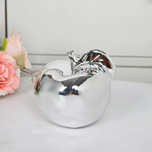 Centro De Mesa De Adorno De Escultura De Frutas S Plata