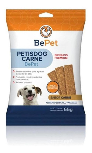 Petisco Para Cães Macio Nutritivo Carne 65g Petisdog Bepet