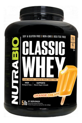 Classic Whey Nutrabio 5 Lbs 65-67 Servicios ¡envios Gratis!