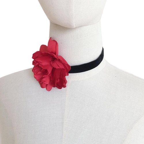 (r) Flores, Satén, Elegante Collar Con Forma De Rosa, Cadena