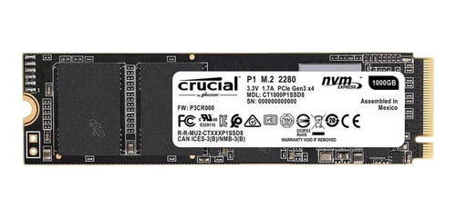 Disco sólido interno Crucial CT1000P1SSD8 1TB