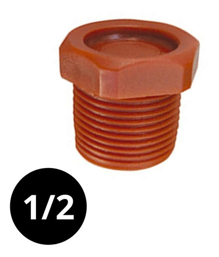 Tapa Tapón De 1/2  Rosca Macho Polipropileno Pack X 10 Unid