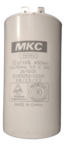 Capacitor Marcha 50 Uf 450 V Mkc