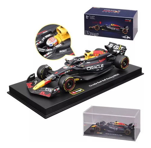 Bburago Formula Uno 1:43 Red Bull Max Verstappen #1 Rb20 Negro