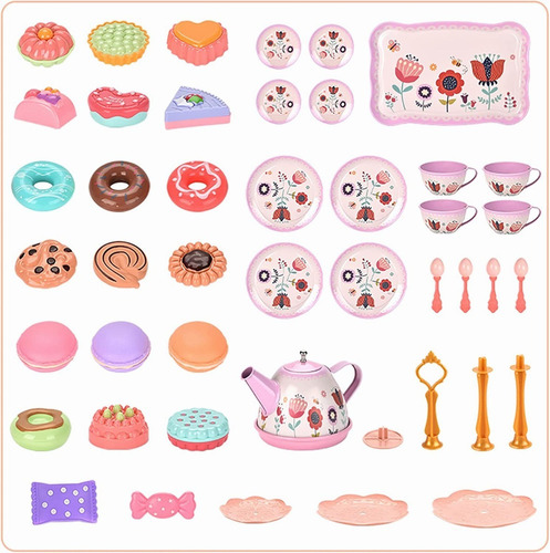 . Set Juguete De Postre Niña Tarde De Té Comidita Estuche