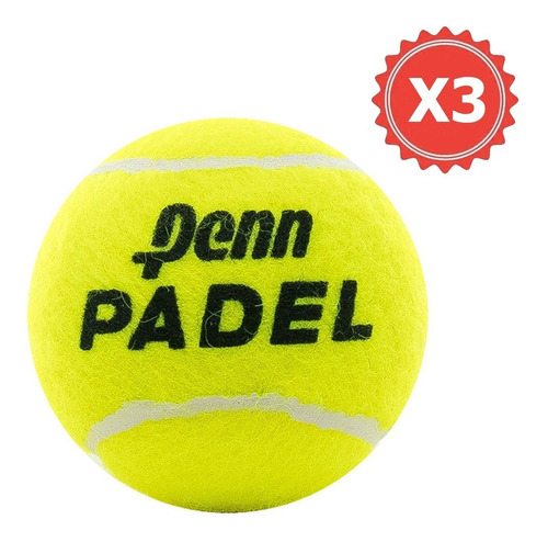 Pelota Padel Penn Pack X 3 Tenis Paddle Cemento Carpeta