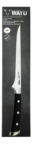 Cuchillo Filetero Carne Pollo Pescado 20 Cm - Wayu  Negro