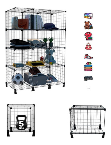 Estante Organizador Multiuso 4 Nichos Para Livros Decoração