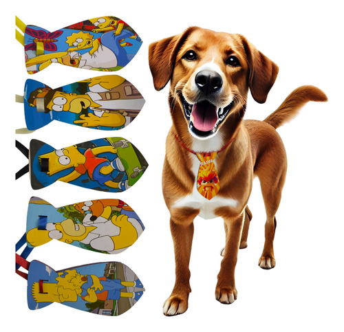 Kit50 Gravatas Tam G Pet Eva Simpsons Personagens Cão E Gato