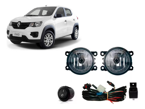 Kit Faros Auxiliares Renault Kwid 2018 2019 2020 2021 2022