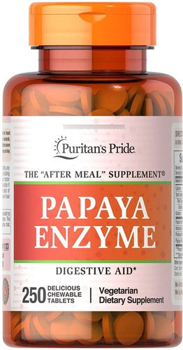 Enzimas De Papaya Puritans 250 Tabs Masticables De Eeuu