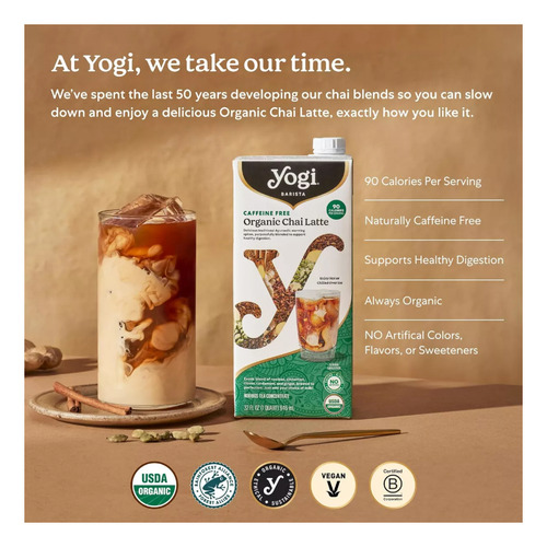 Yogi Tea, Chai Latte Orgánico, Concentrado De Té Rooibos