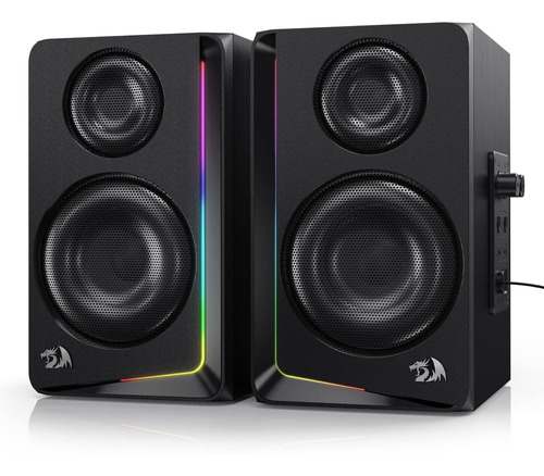 Redragon Gs812 - Altavoces De Escritorio De Madera Rgb Inalá