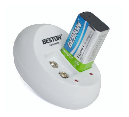 2 Baterias Recargable Cuadrada 9v 250mah+cargador Doble Best