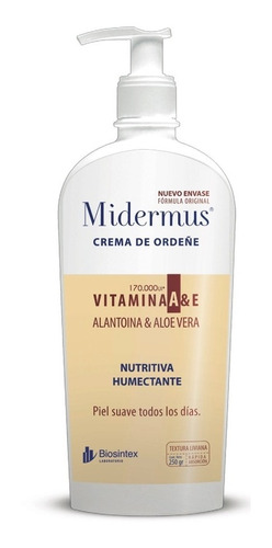 Midermus Crema De Ordeñe Y Vitamina A Dosificador X 250g