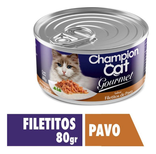 Champion Cat Filetitos Pavo Lata Gourmet 80gr X24 Und | Mdr