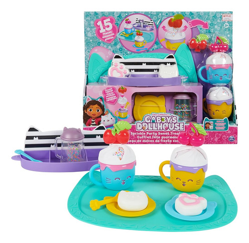 Gabbys Dollhouse, Sprinkle Party Sweet Treat Set, Pretend Pl