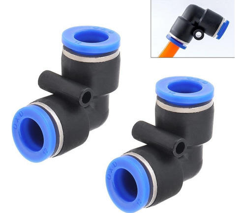Conector Rapido Neumatico Union Codo 6mm 2 Vias