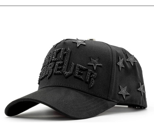 Gorra Barbas Hats Rich 4 Ever Estrellas Con Swarovski Negros Snapback