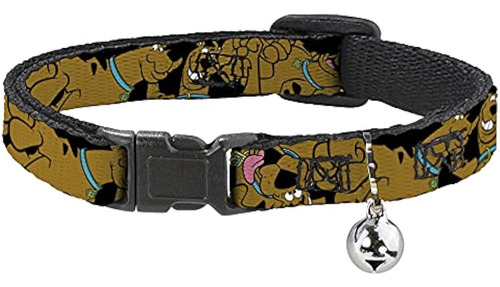 Cat Collar Breakaway Scooby Doo Stacked Close Up Negro 8 A 1