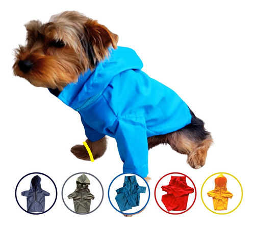 Chaqueta Impermeable Con Capota Retirable Para Perro Talla L